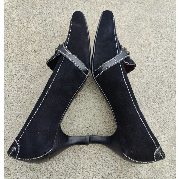 Black Pointed to Kitten heel sz 9W - Picture 5 of 8